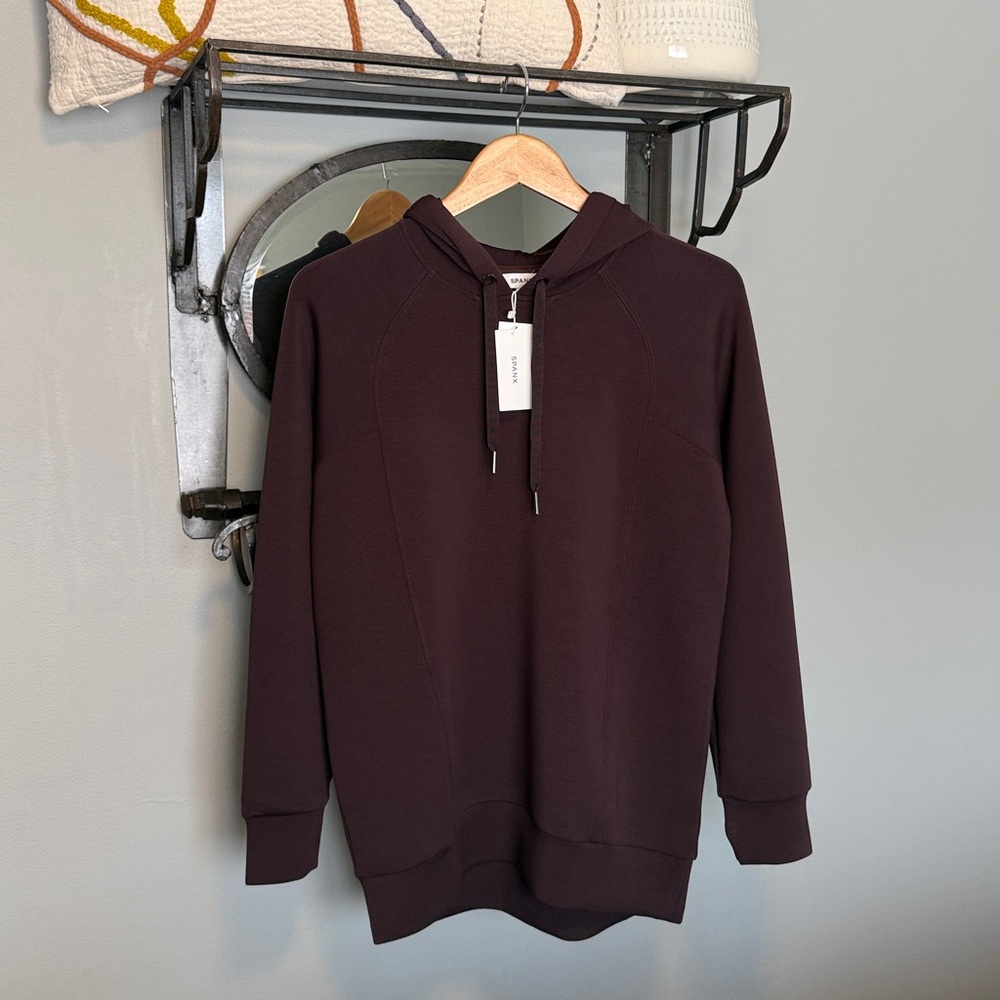 NWT SPANX Air Essentials Classic Hoodie Truffle Brown